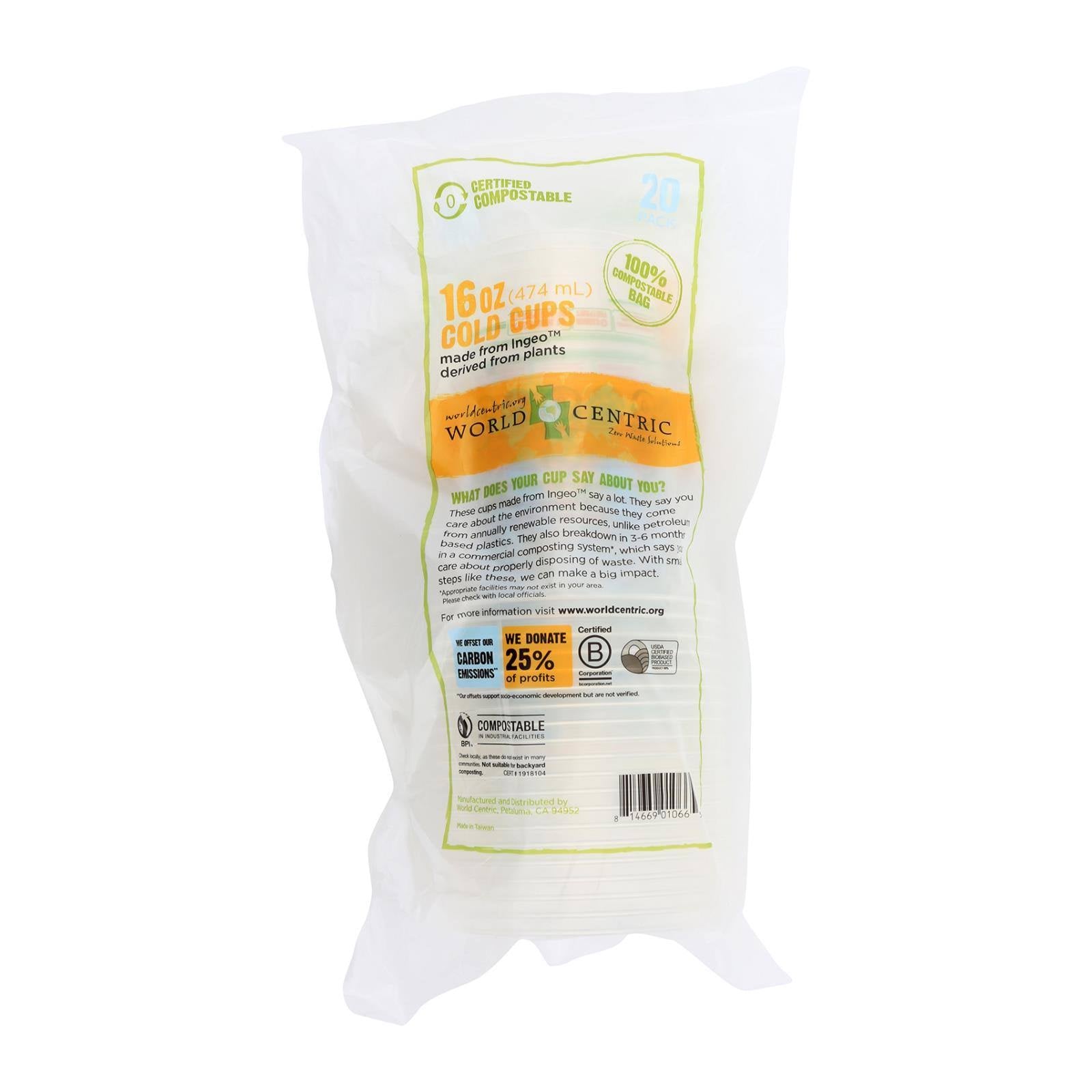 Compostable Clear 16 oz. Case of 12 E602628