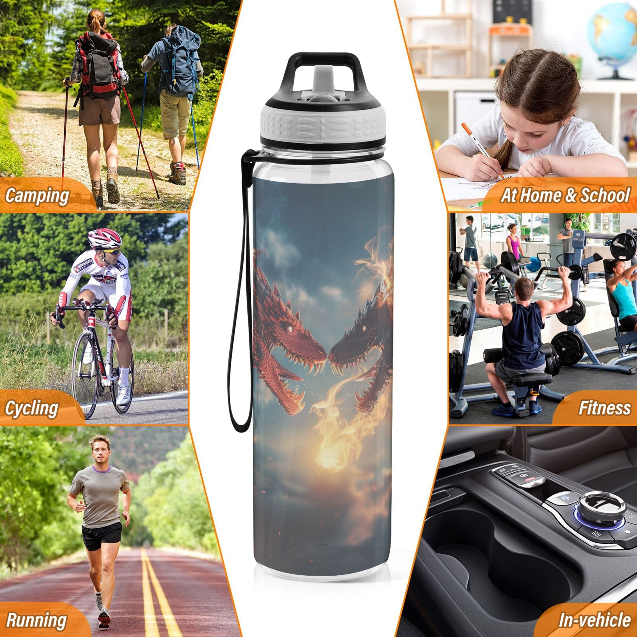 32oz Tritan Sports Water Bottle with Straw U7144