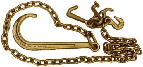 5/16''x8' Long Shank J Hook Tow Chain with RTJ Cluster Hook Pack of 2 T544