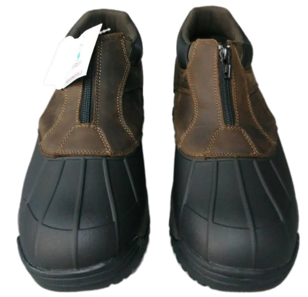 Brown Ankle Zip Boots D9041
