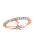 1/5 Carat White Diamond Ring Rose Gold Over Silver O852