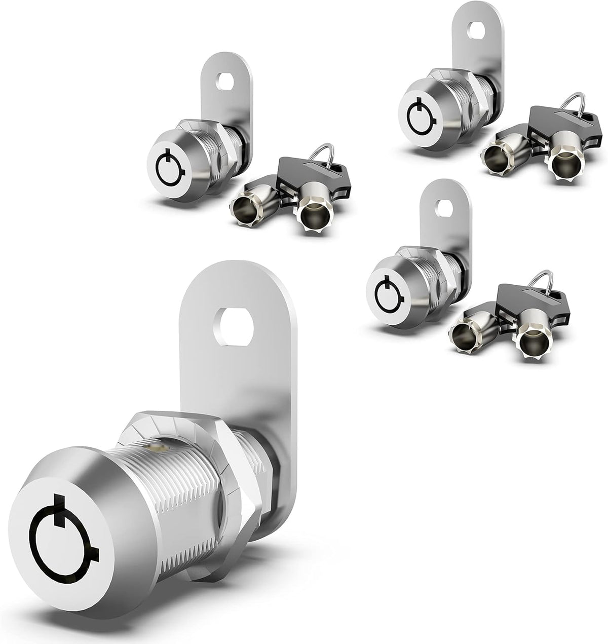 3 Pack Keyed Alike 5/8 Inch Zinc Alloy Cabinet Locks A71797
