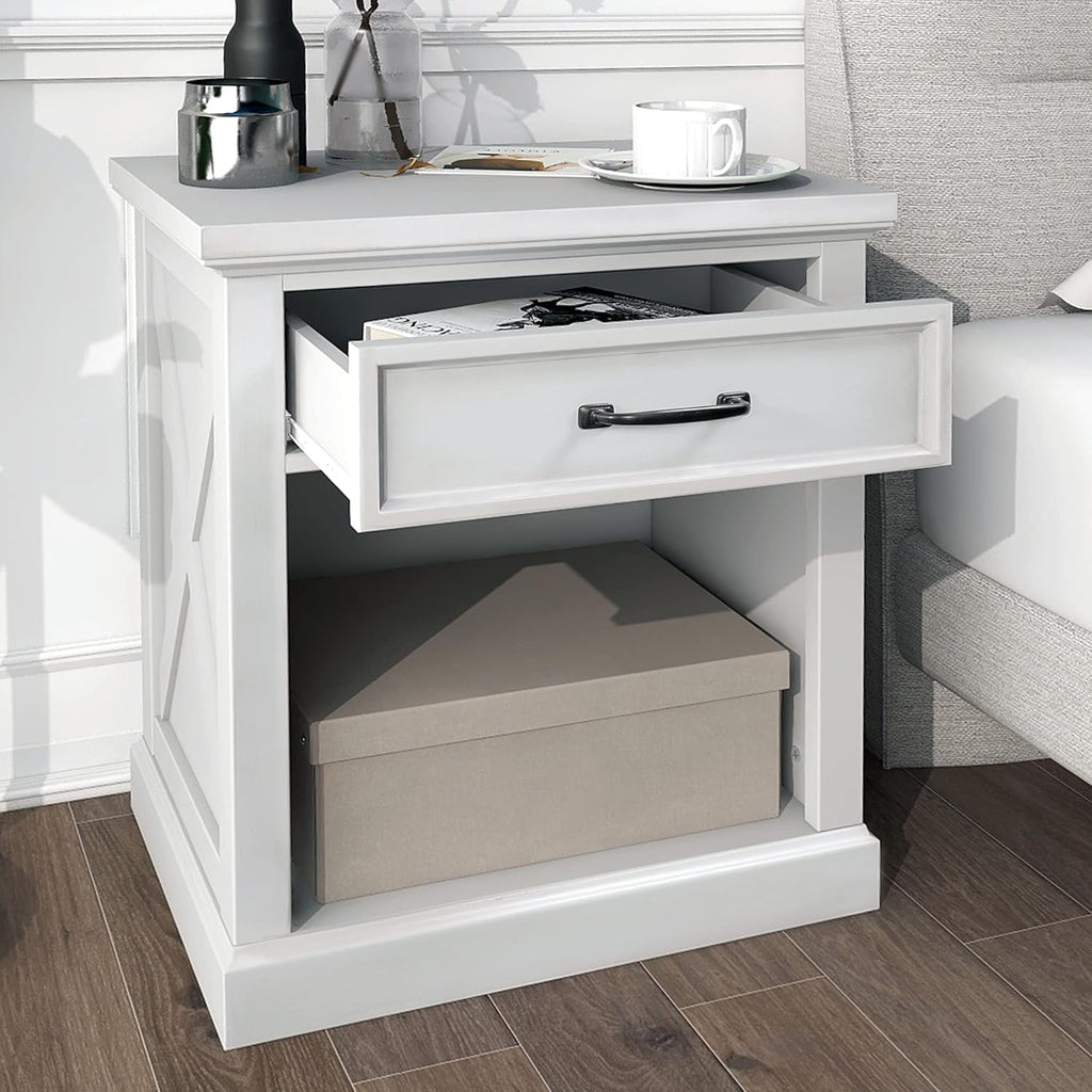 Rustic Gray 3-Drawer Wood Nightstand C174941