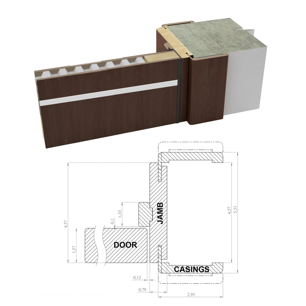Grey French Doors 48 x 80 with Moldings R26512