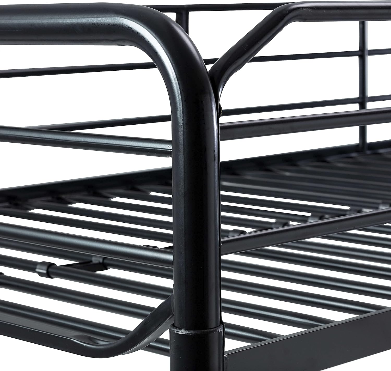 Twin Over Twin Black Stackable Bunk Bed with Ladder and Metal Frame G69722