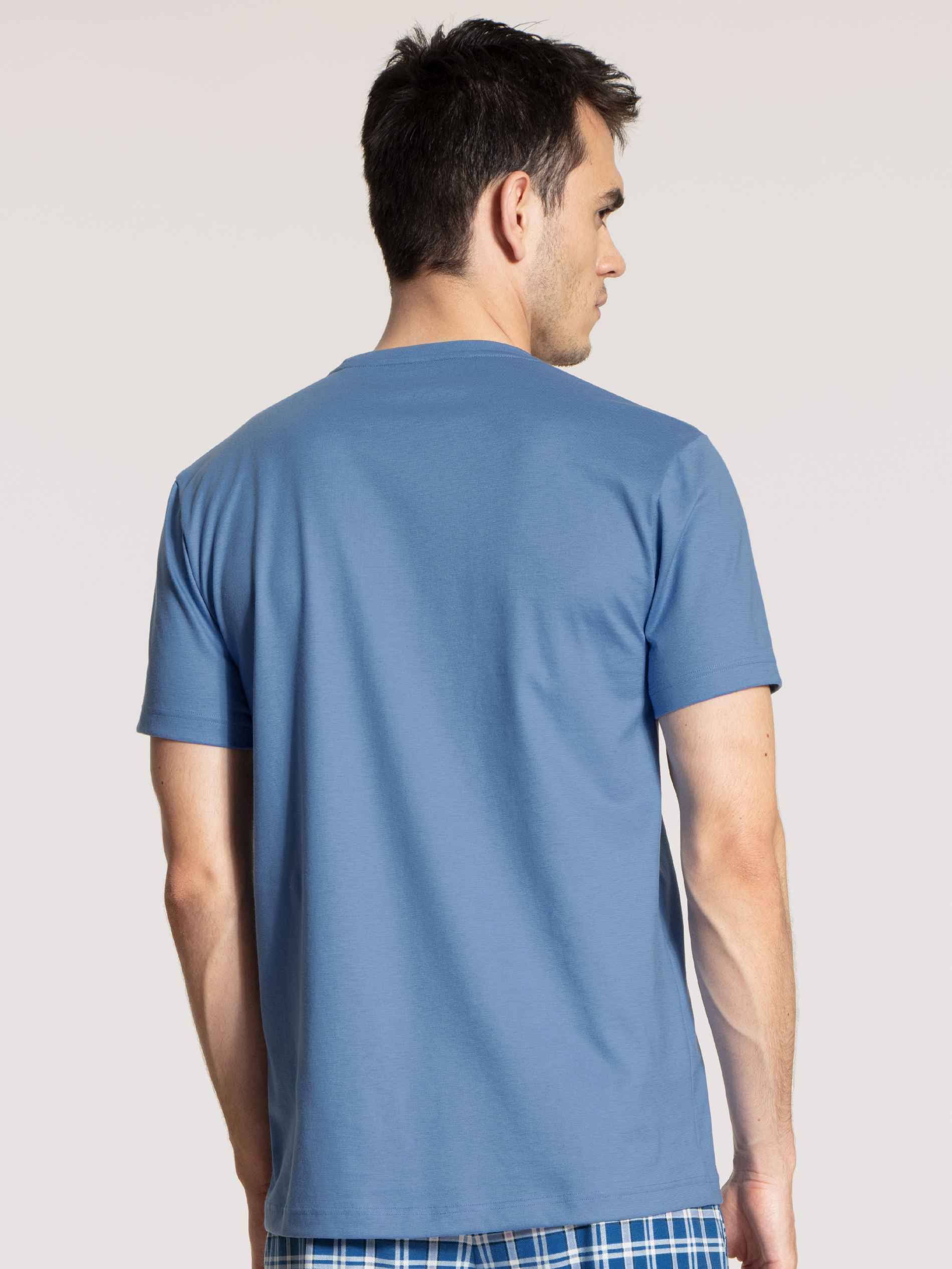 Blue XL Short-Sleeve Lounge Shirt H659202