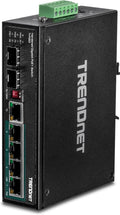 6-Port Hardened Industrial Gigabit PoE+ DIN-Rail Switch R16294