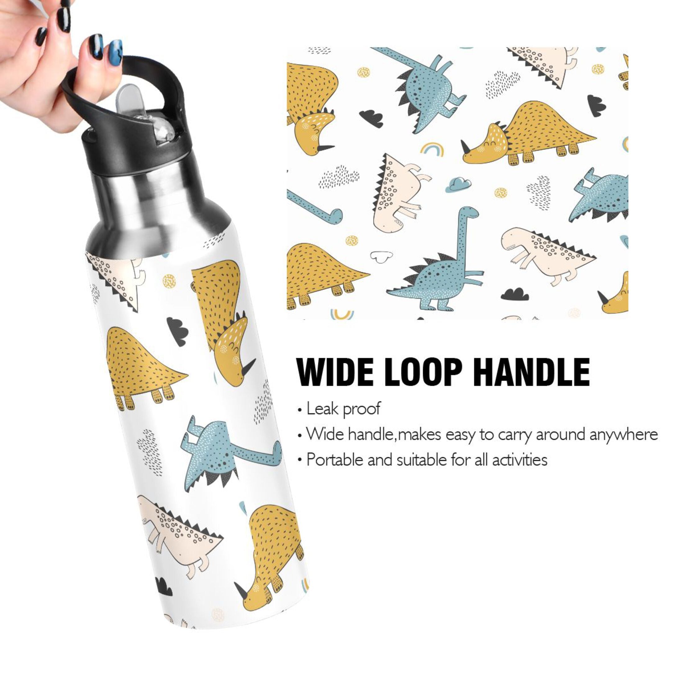 Stainless Steel Insulated Water Bottle with Straw Lid L690455