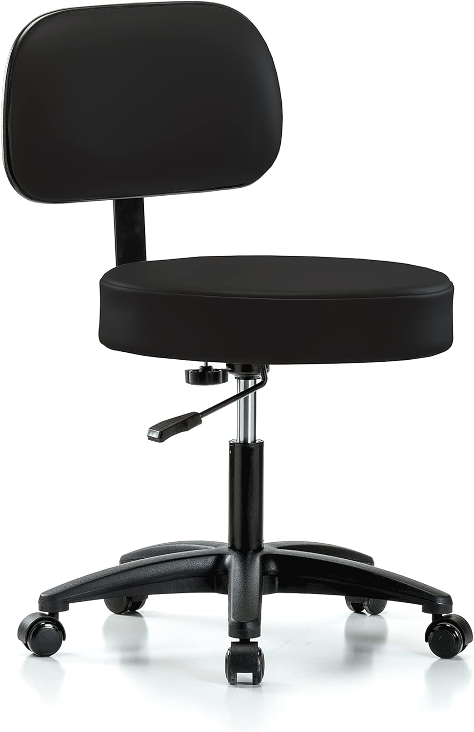 Rolling Height Adjustable Exam Stool with Back C726