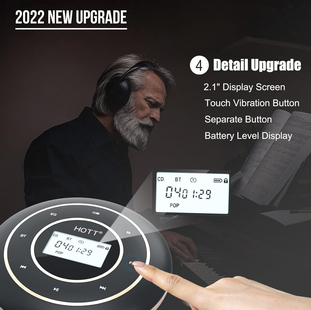 Portable CD Player with Bluetooth 5.0 and FM Transmitter L39275