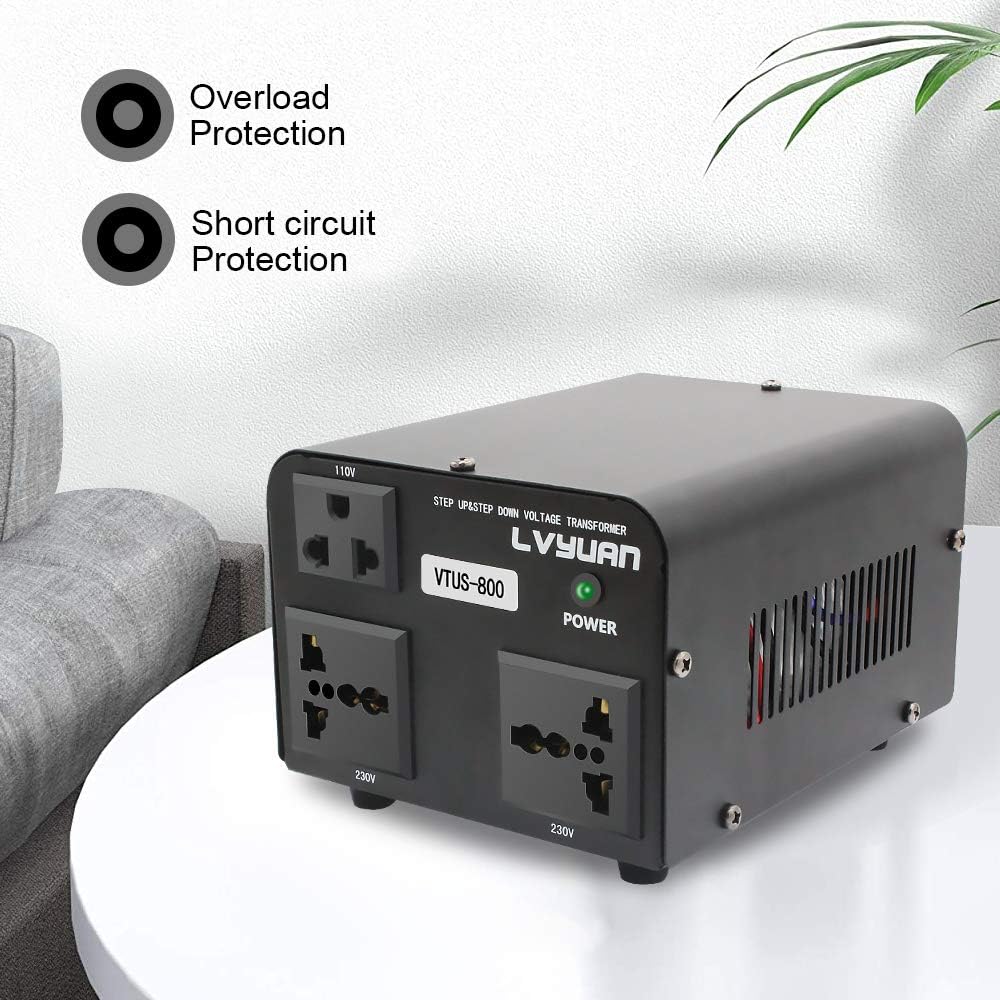 Voltage Transformer Converter 1000 Watt Step Up/Down with 2 US Outlets, 2 Universal Outlets F9759