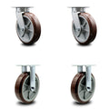 Swivel Top Plate Caster with 4 x 2 Maroon Wheel & Side Lock Brake O1786