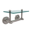 Two Post Toilet Tissue Holder with Glass Shelf - Satin Nickel V11785