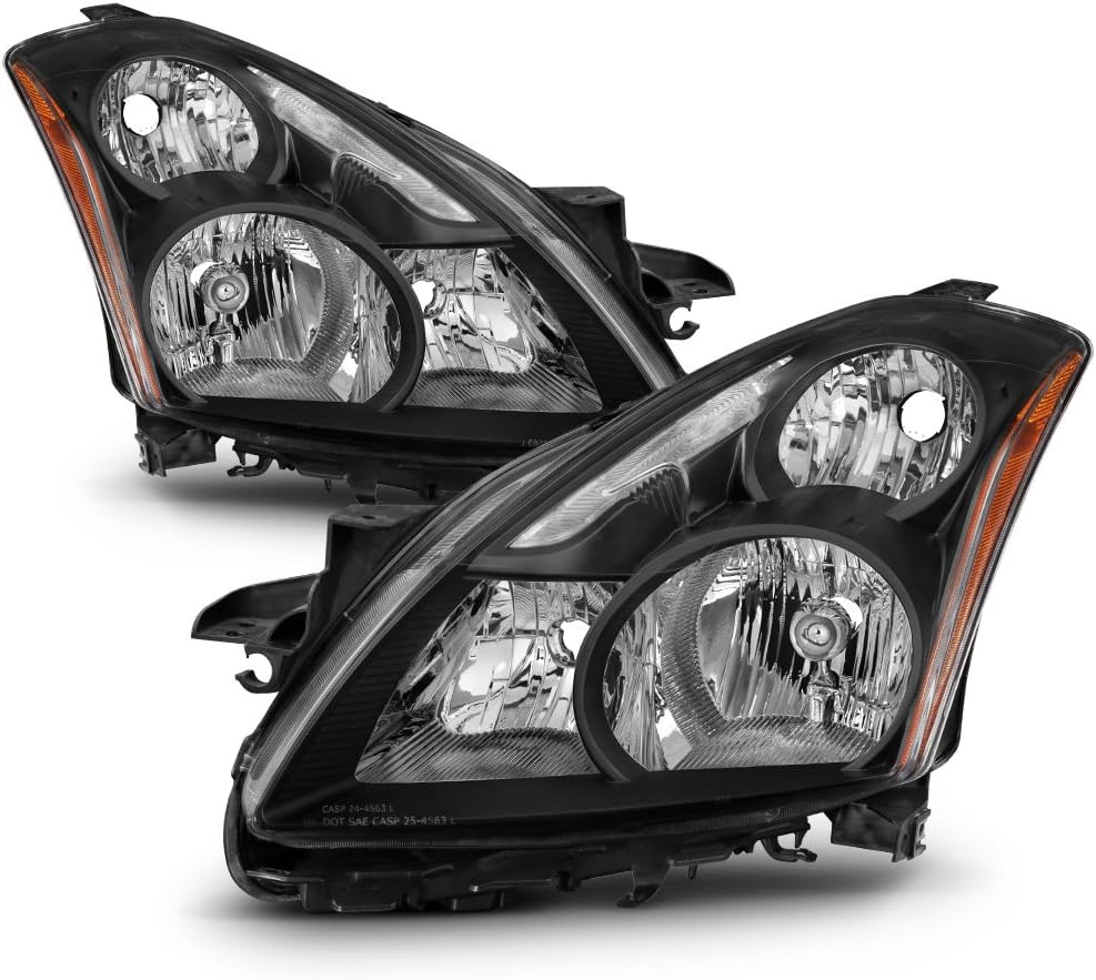 Black Housing Halogen Headlights for 2010-2012 Nissan Altima 4Dr Sedan D944