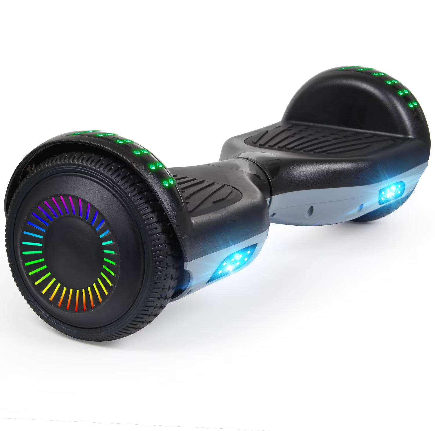 Black Two-Wheel Self Balancing Scooter with Bluetooth Speaker and LED Lights R7567