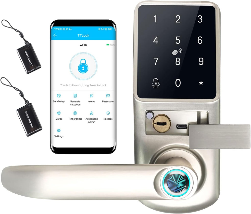 6-in-1 Keyless Entry Smart Door Lock with Keypads E8027