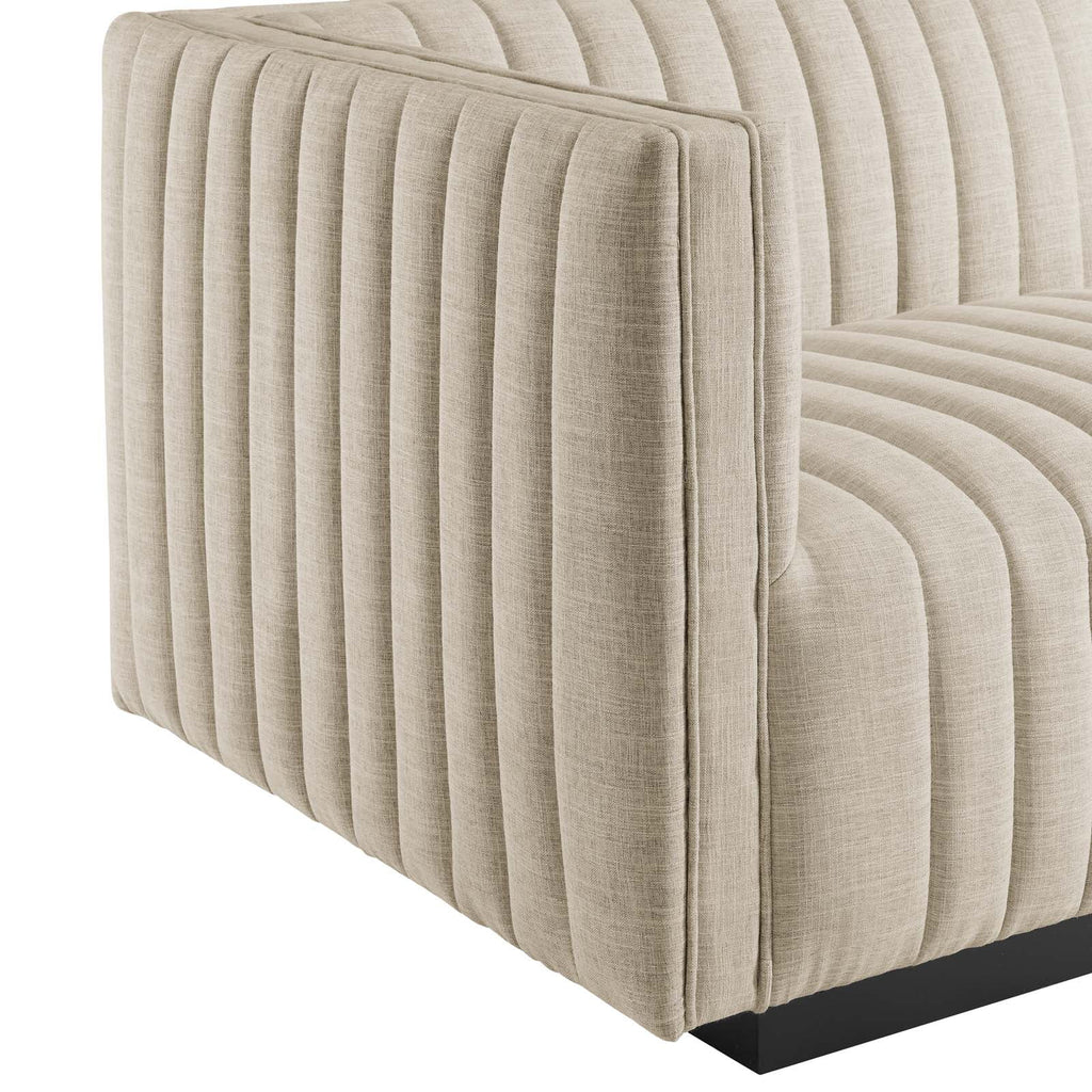 Black Beige Tufted Fabric Sofa K496214