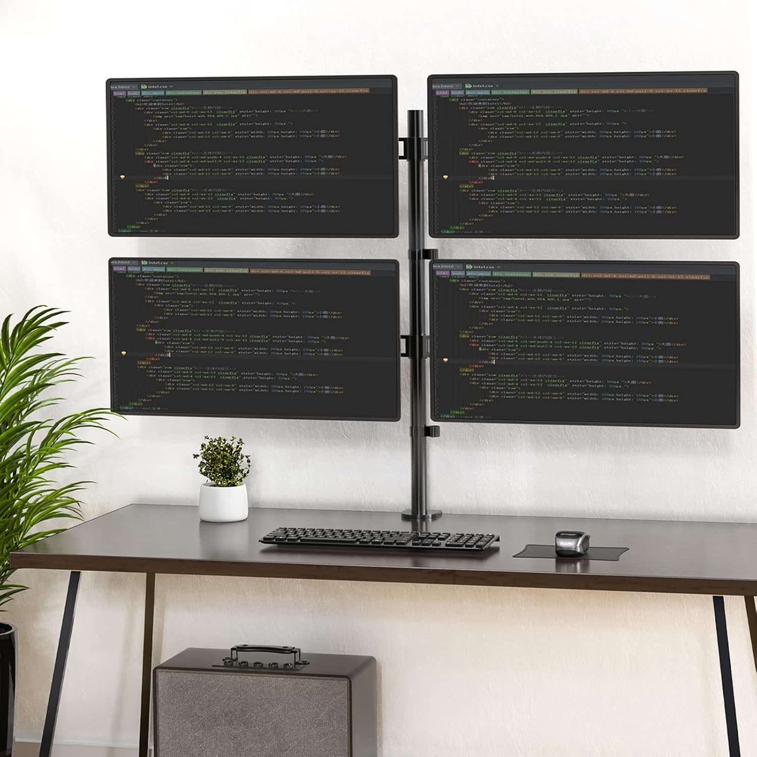 Quad Monitor Desk Mount, Black, Pack of 2 N9929