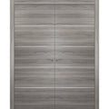 Grey French Doors 48 x 80 with Moldings R26512