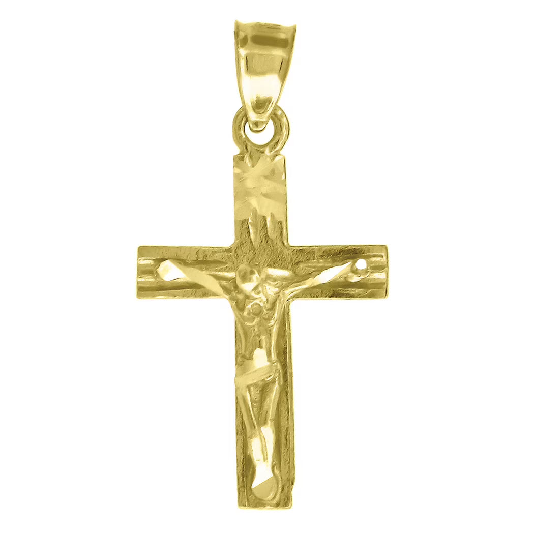10k Gold Cross Pendant Necklace O86970