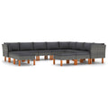 12 Piece Poly Rattan Garden Set with Cushions Gray S11271