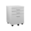 White Three Drawer File Cabinet D8838