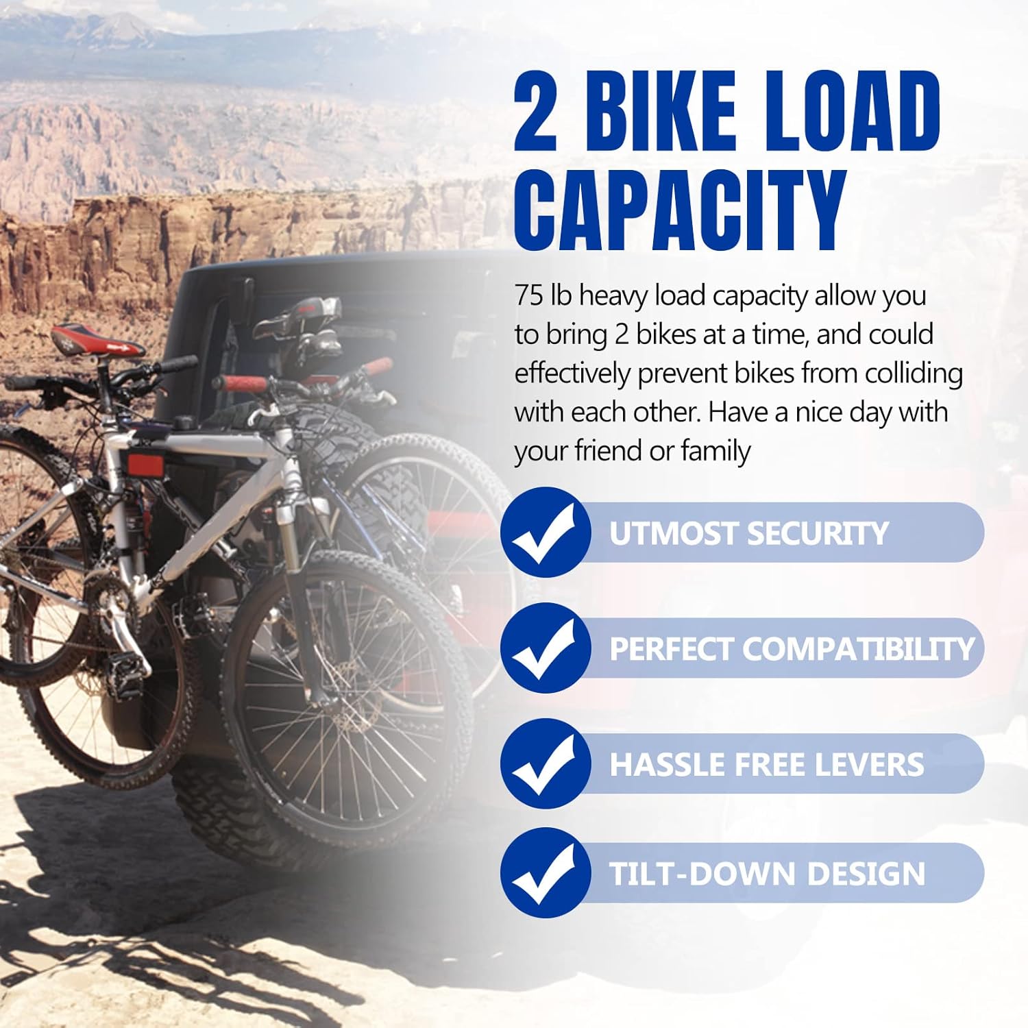 2-Bike Hitch Mount Carrier Rack F592