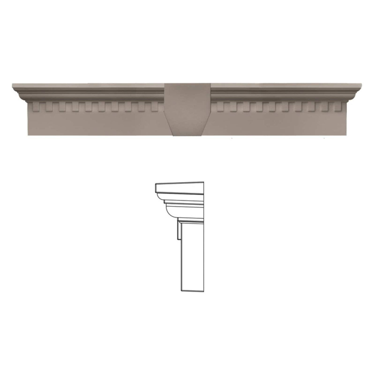 Clay Dentil Window Header with Keystone O208805