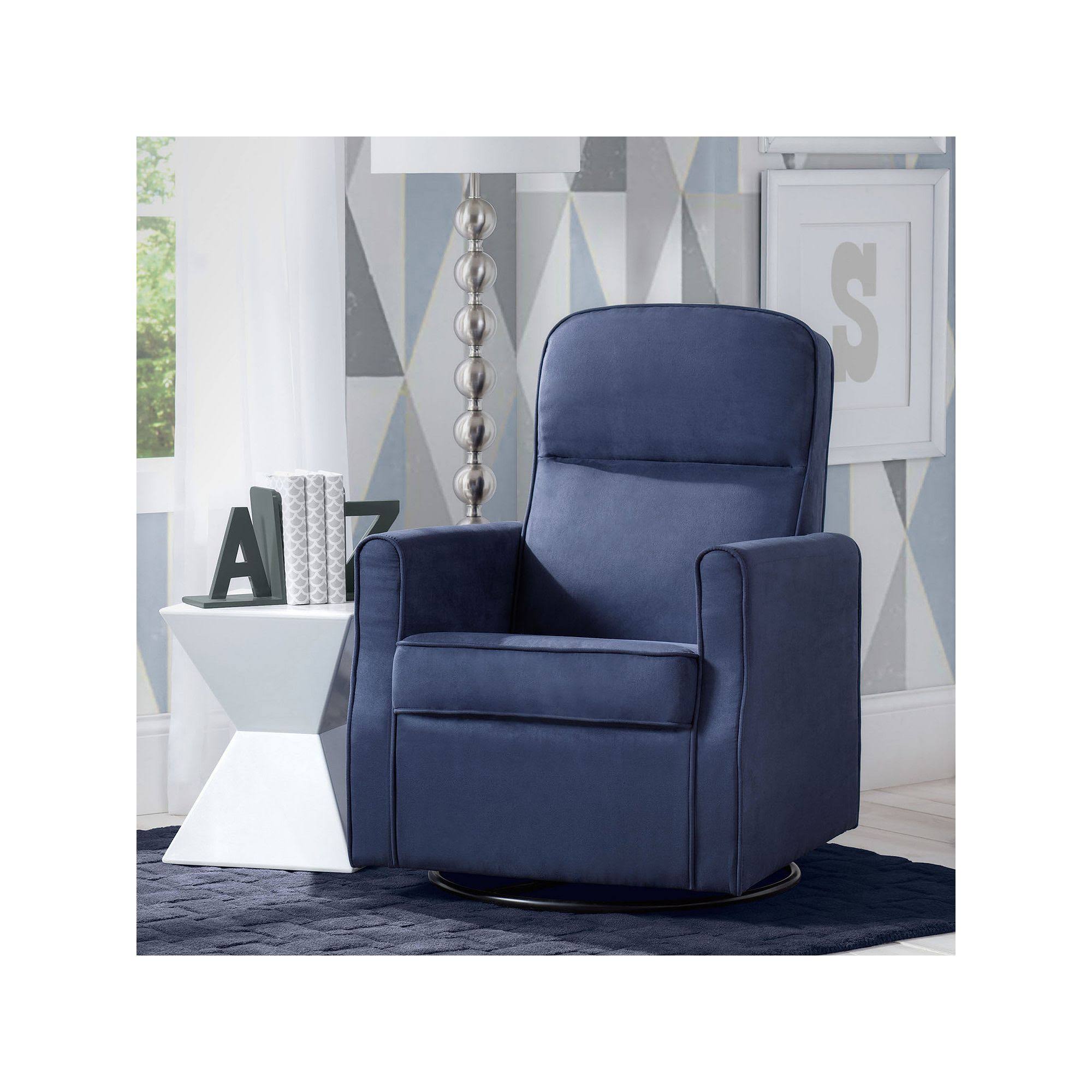 Navy Swivel Glider Rocker Chair Q963092