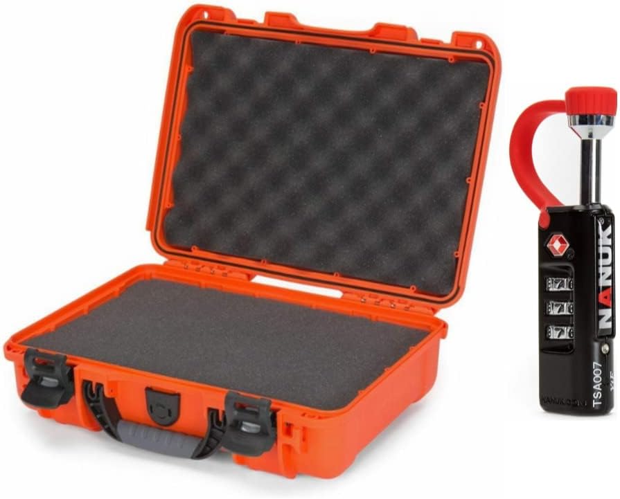Waterproof Hard Case with Foam Insert (Orange) with TSA Approved Case Lock W61474