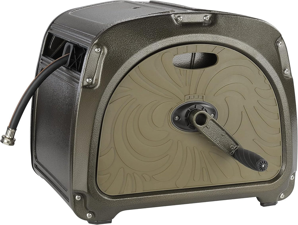 Heavy Duty Metal Garden Hose Storage Reel with Crank Handle, 150ft 5/8 Hose Capacity L503