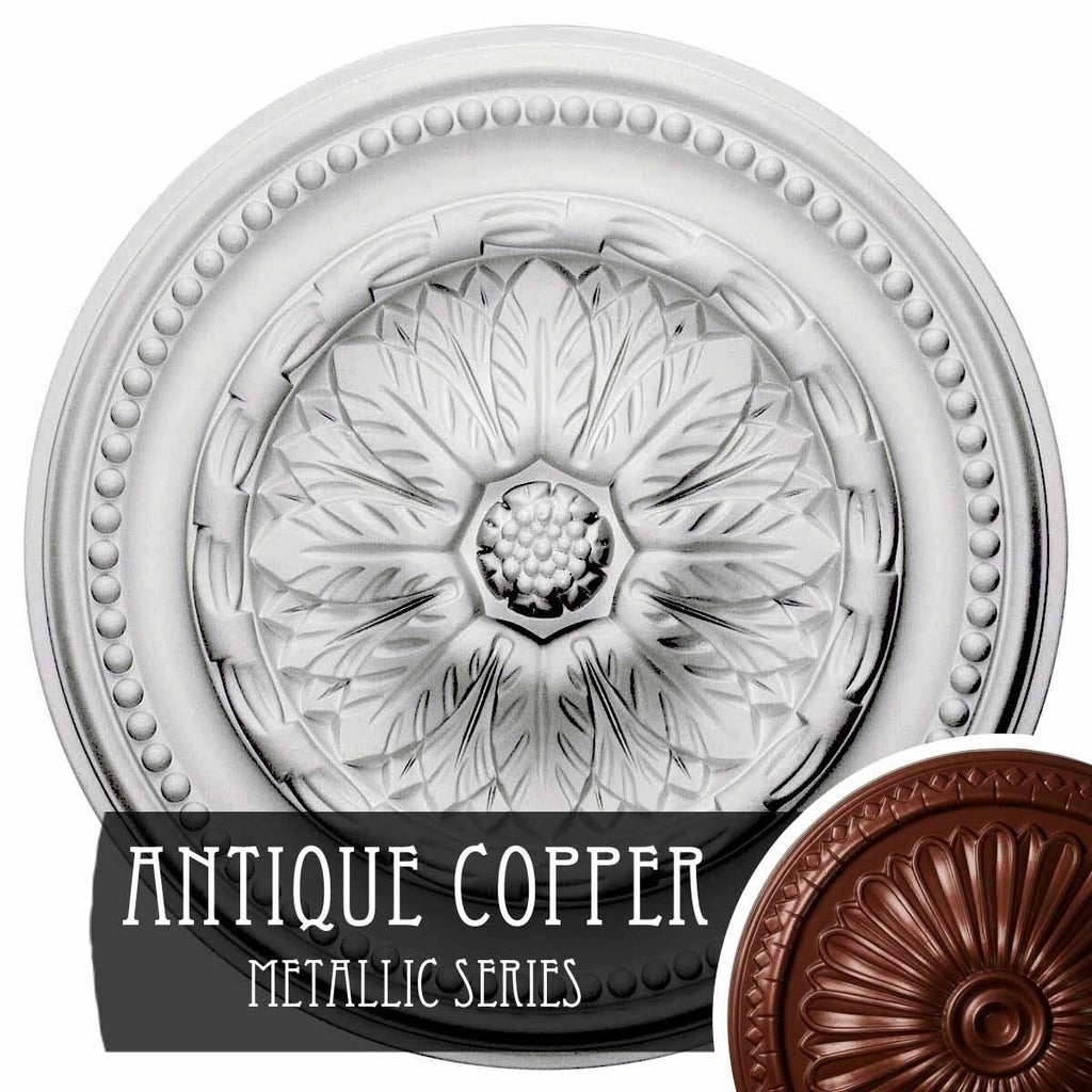 15 3/4x22OD x 1 7/8x22P Hand-Painted Walnut Ceiling Medallion X949789