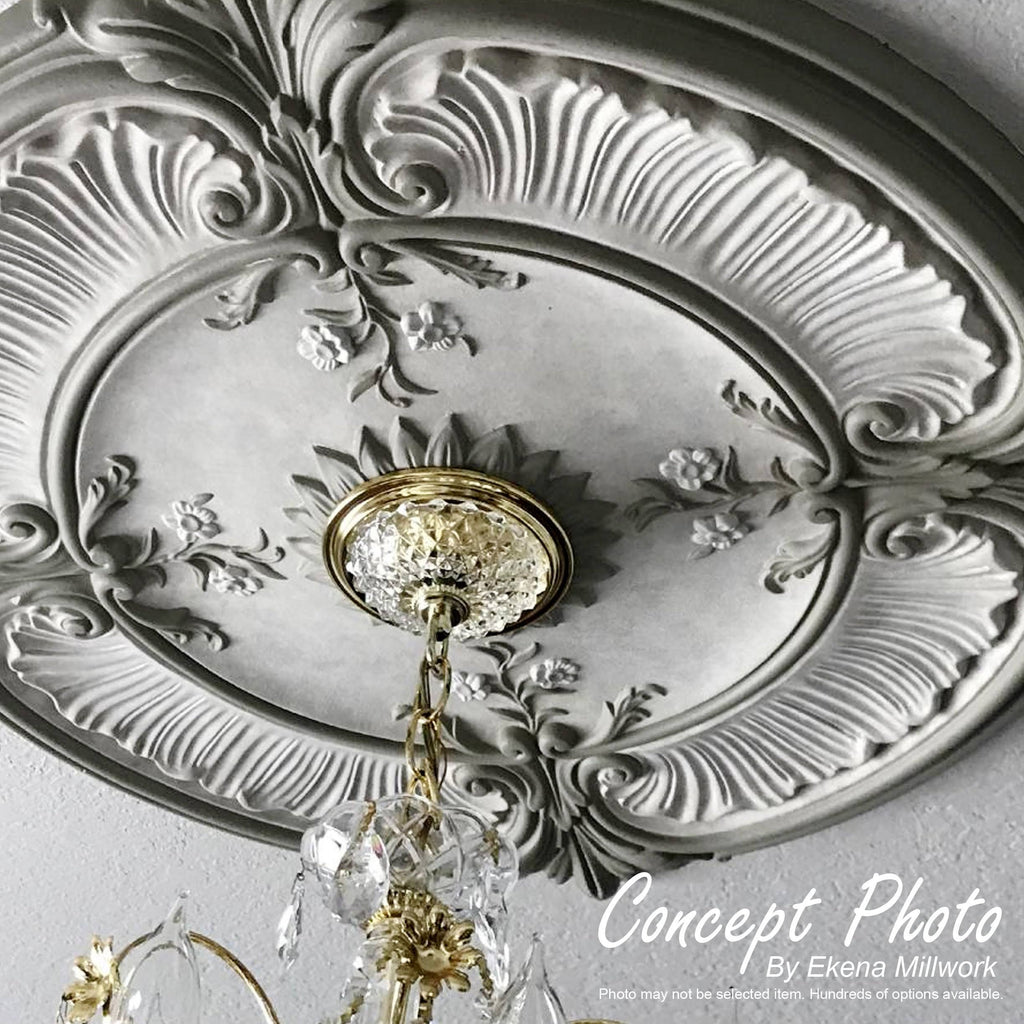 18 5/8x22OD 4x22ID x 1 1/8x22P Classic Ceiling Medallion Hand-Painted Rich Gold I28425