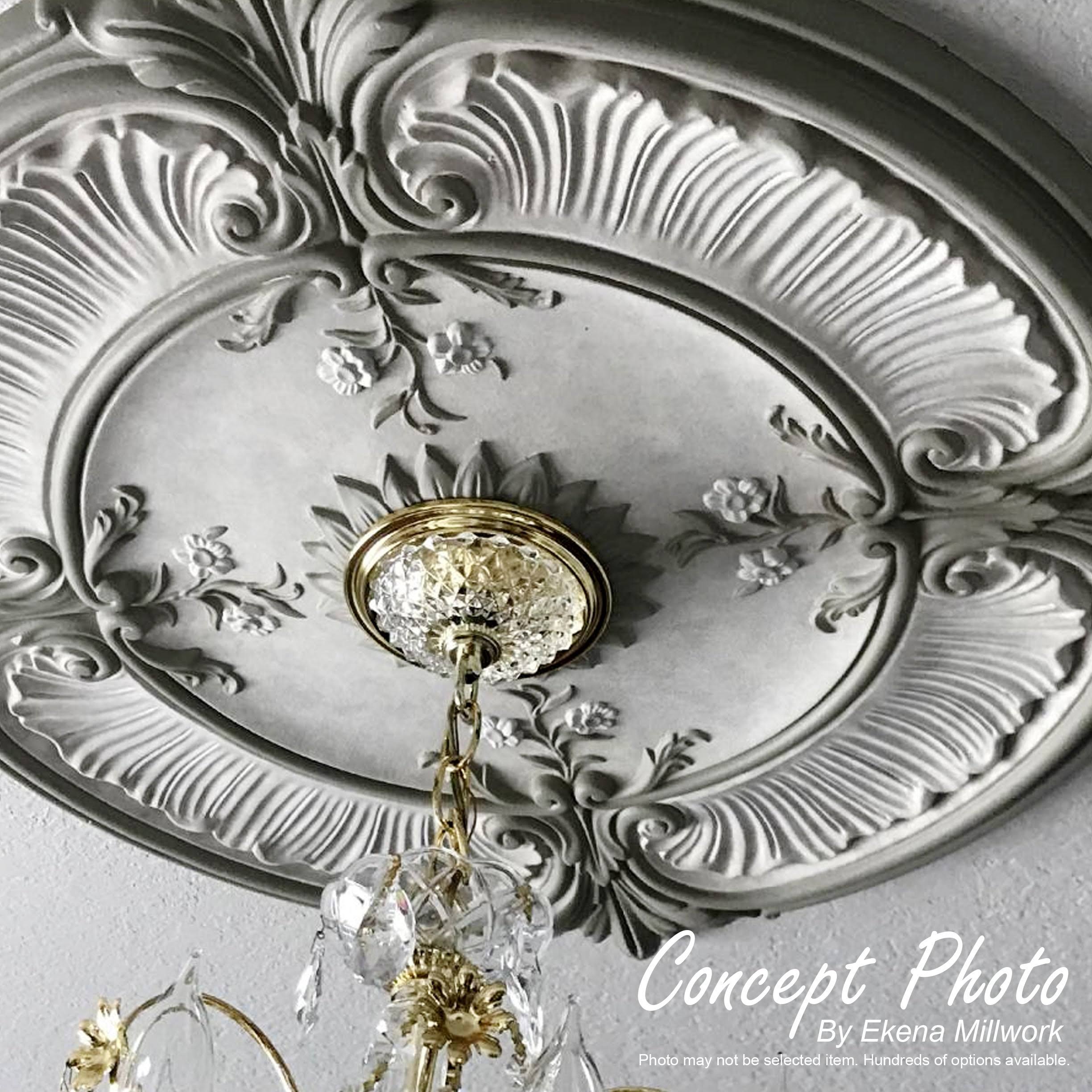 18 5/8x22OD 4x22ID x 1 1/8x22P Classic Ceiling Medallion Hand-Painted Rich Gold I28425