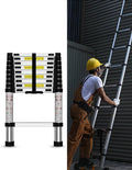 Telescoping Ladder, 12.5 FT Aluminum Heavy Duty 330 lbs Load G21452