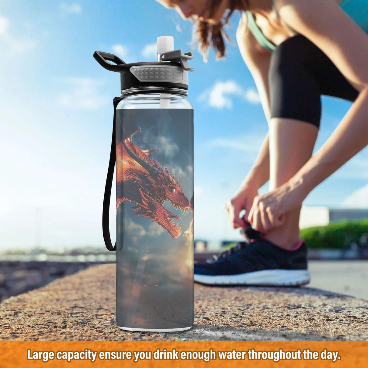 32oz Tritan Sports Water Bottle with Straw U7144