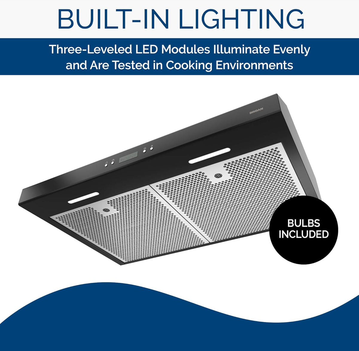 Black 30-Inch Under Cabinet Range Hood with Light Exhaust Fan, 400 CFM Q5091