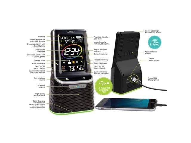 Wireless Weather Station with Bluetooth Speaker D654669