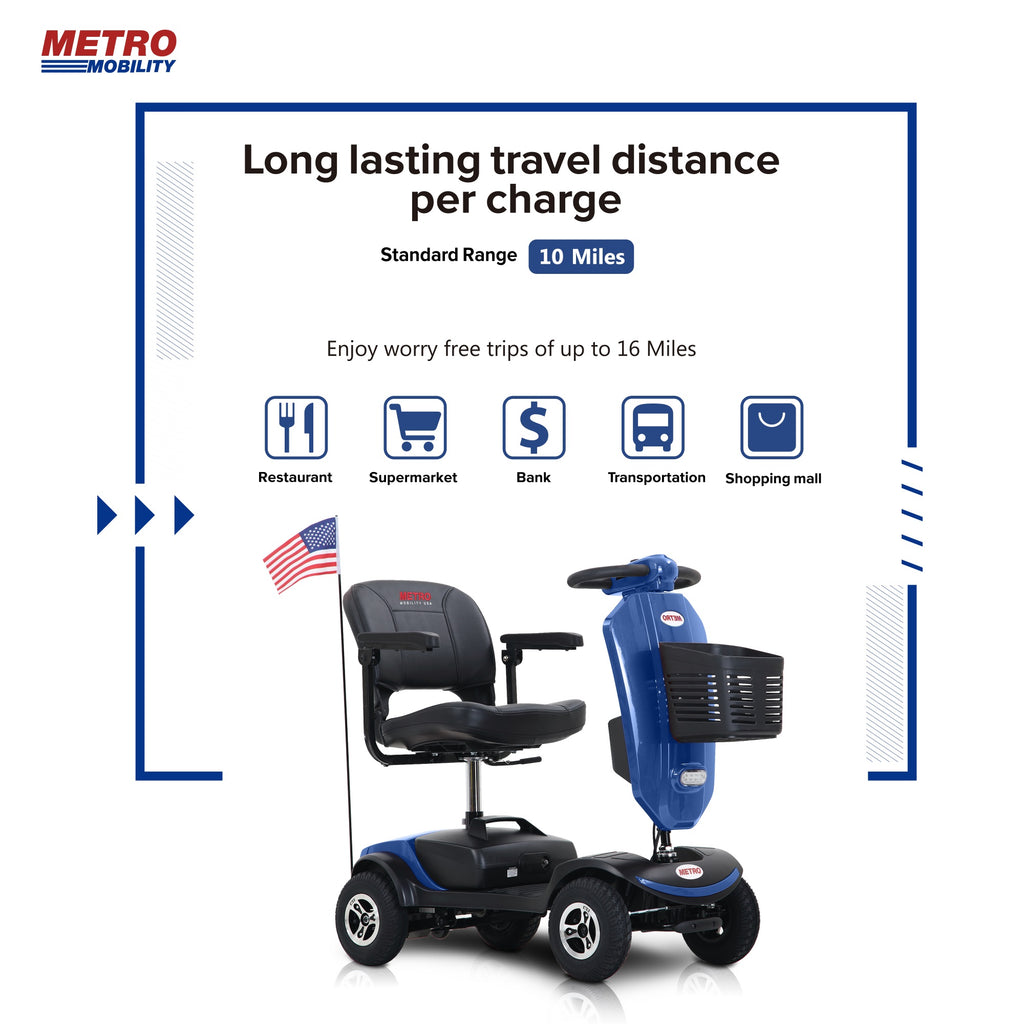 Blue 4 Wheel Mobility Scooter with Seat U85132