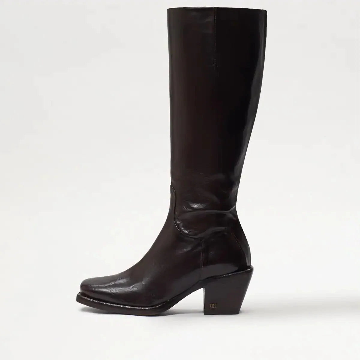 Dark Brown Washed Leather Square Toe Western Boot G55810
