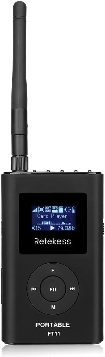 FM Transmitter with Microphone and Antenna, Rechargeable, Pack of 2 E194559