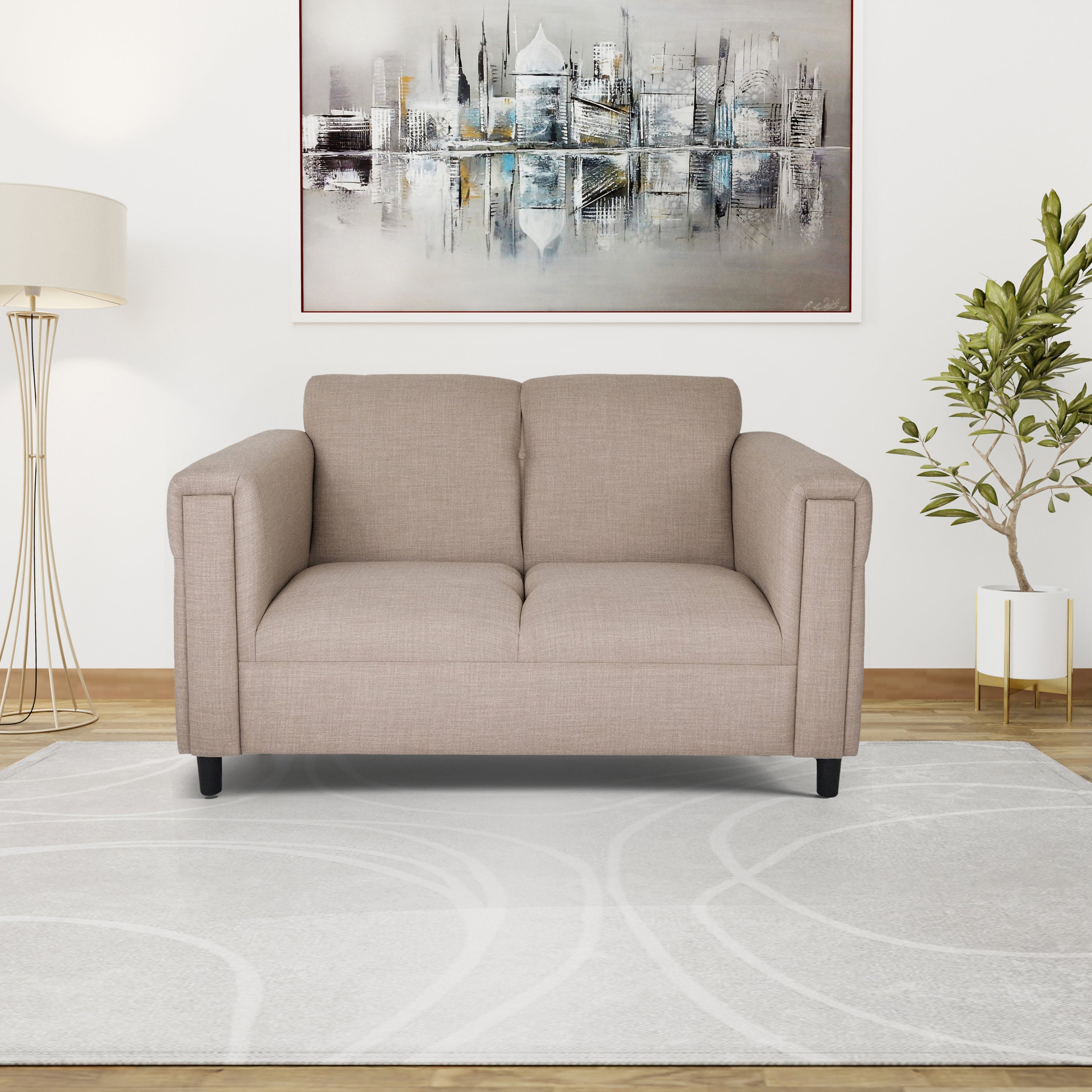 Solid Wood Frame Loveseat Sofa V99144