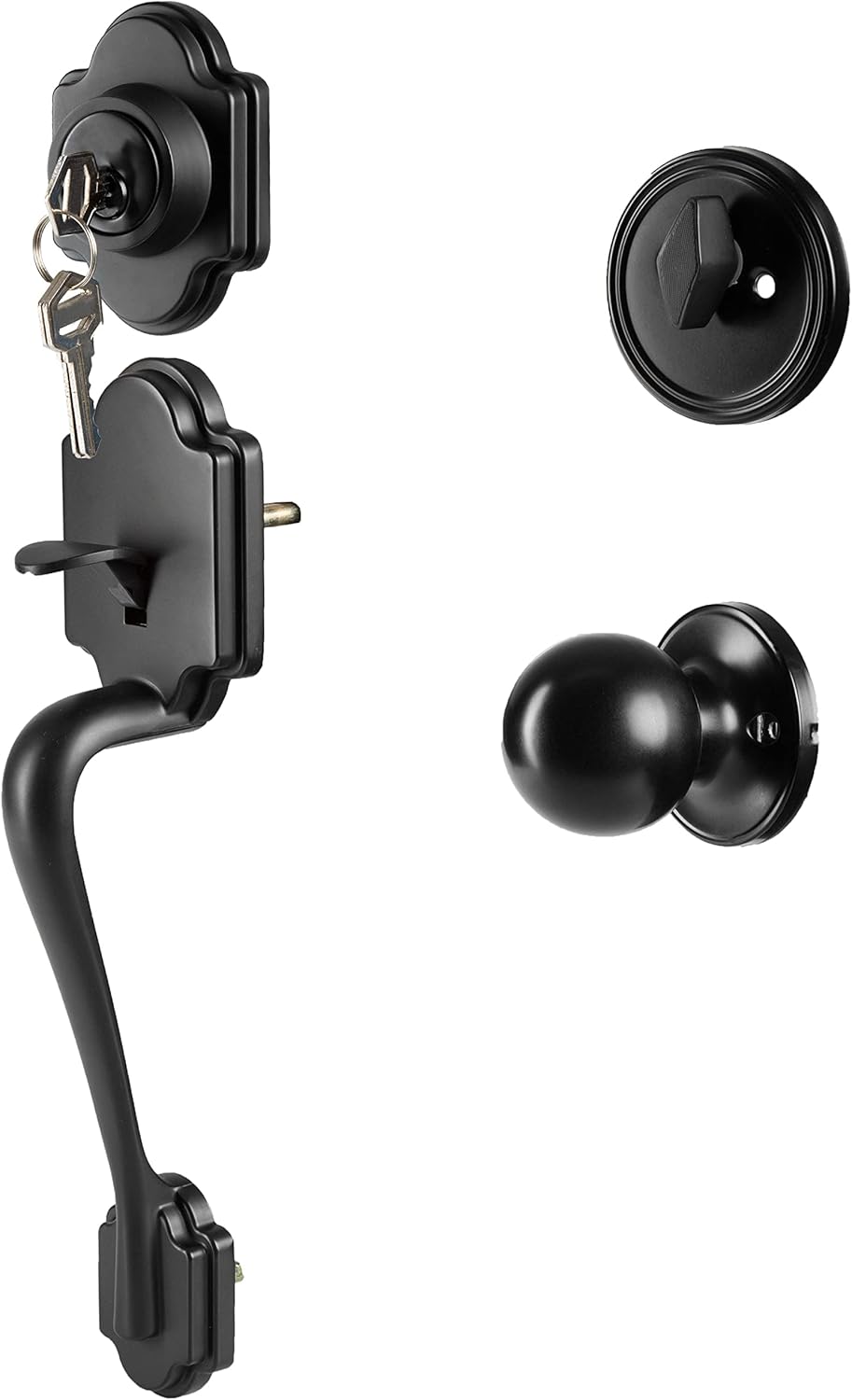 Black Single Cylinder Deadbolt Handleset with Lever, Pack of 2 A8755