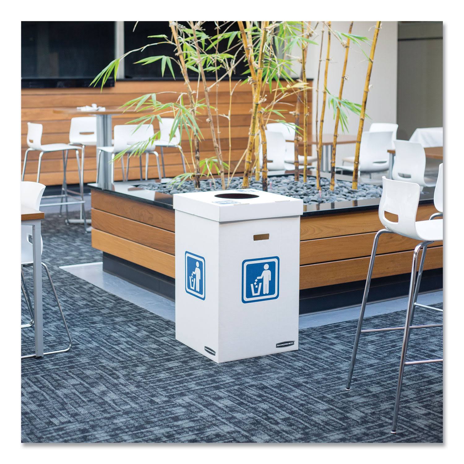 White 50 gal Waste and Recycling Bin V752594
