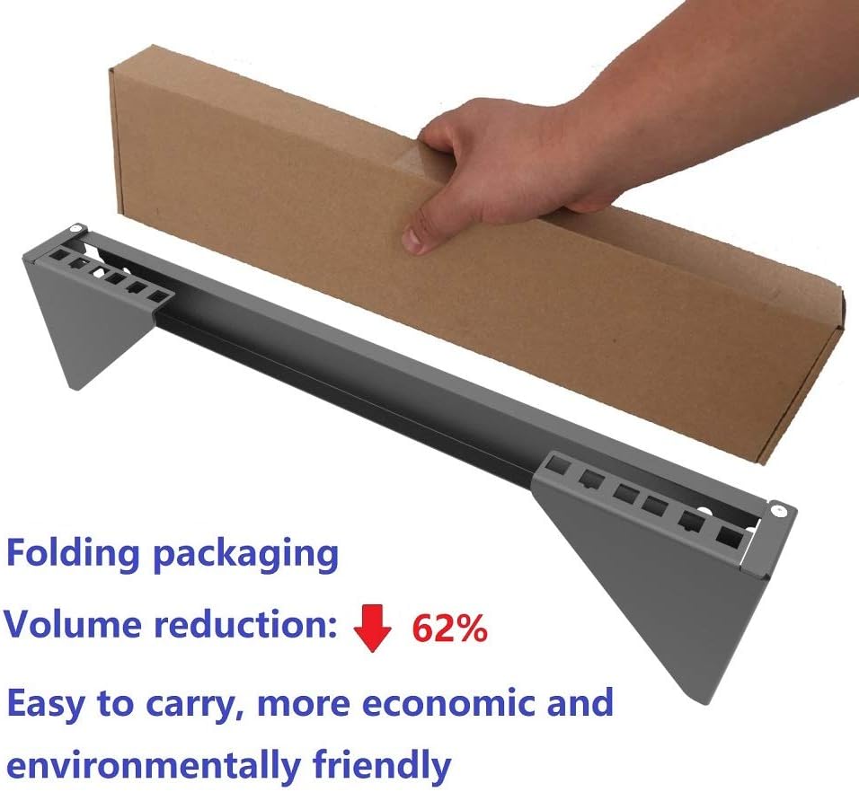 2U Folding 19 Inches Cold Rolled Steel Wall Mountable Vertical Rack Pack of 2 D580