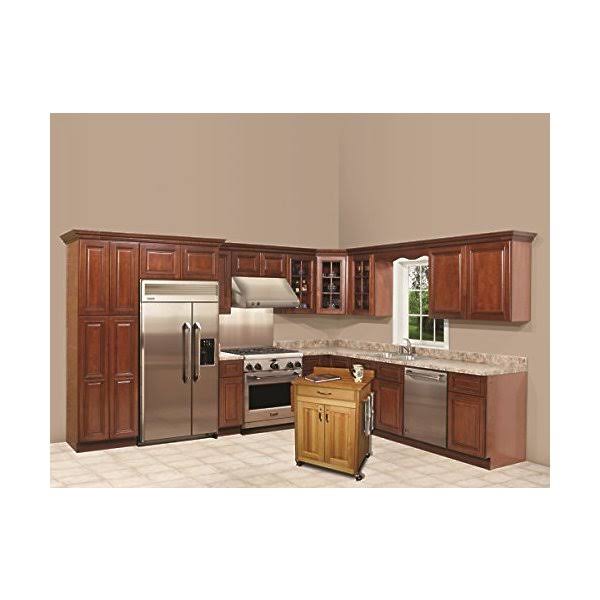 Butcher Block Cart with Backsplash N778906