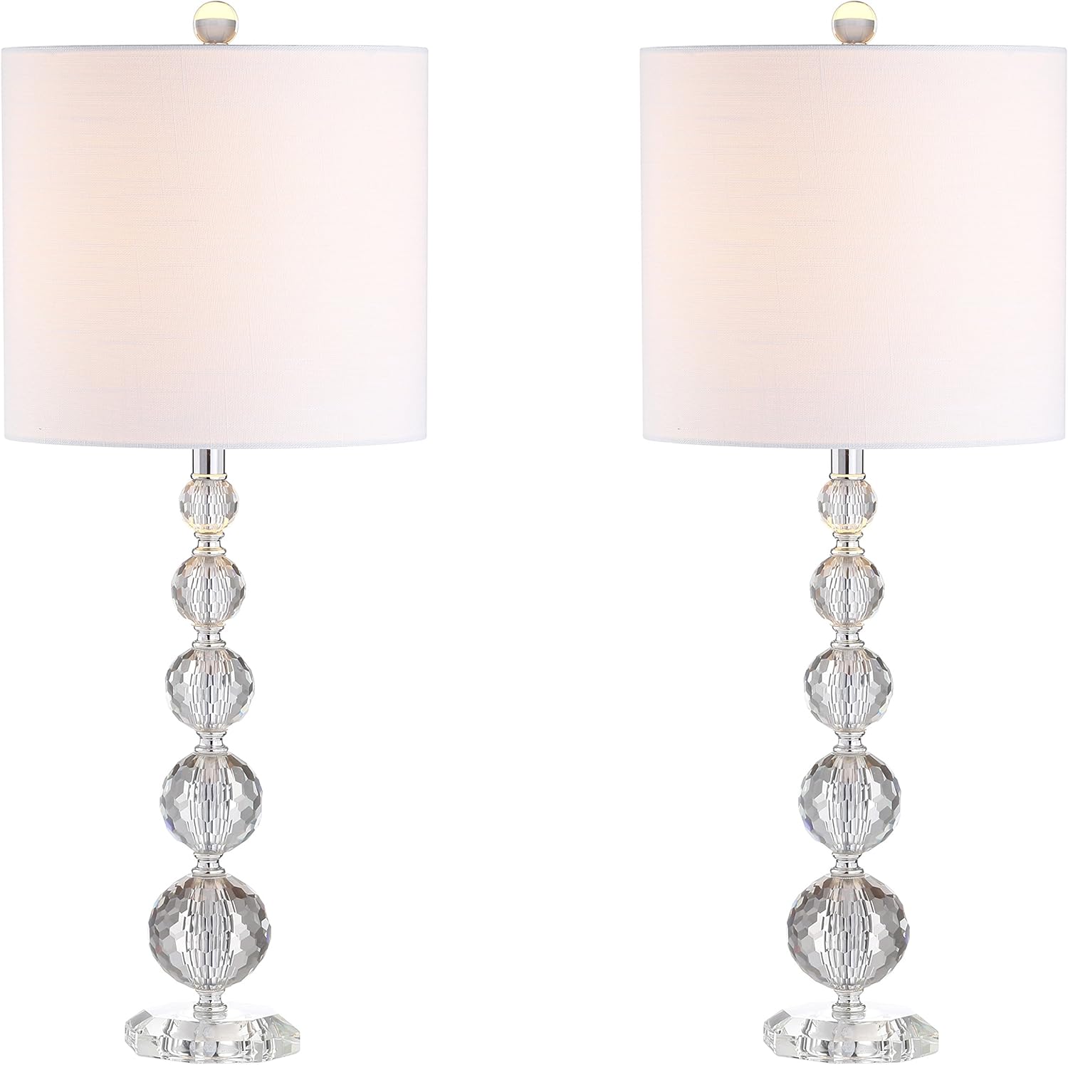 Crystal LED Table Lamp, Clear/Chrome, Set of 2 U4286