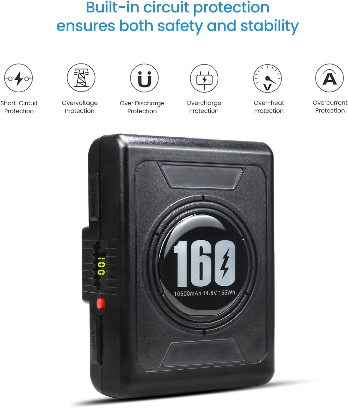 155Wh Gold Mount Battery with D-tap Charger and D-Tap Output Cable P53492