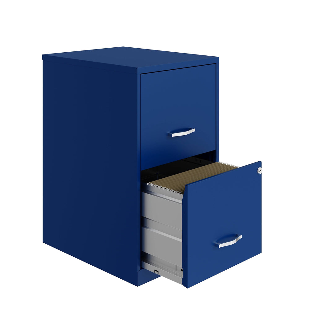 Classic Blue 18in 2 Drawer Metal File Cabinet N3455