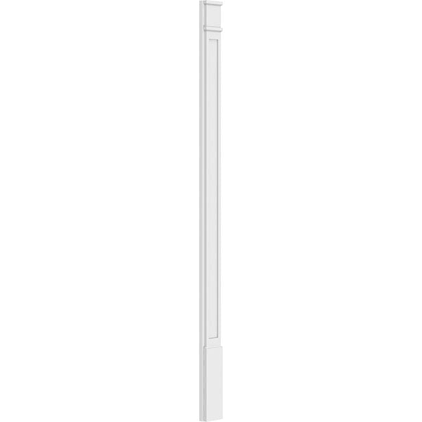 6x22W x 96x22H x 2x22P Flat Panel PVC Pilaster with Decorative Capital and Base (Pair) I5284